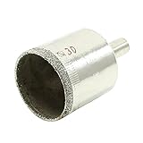 uxcell　ガラスのホールソー　シルバートーン　8mm のシャフト径　30mmのカッティング径