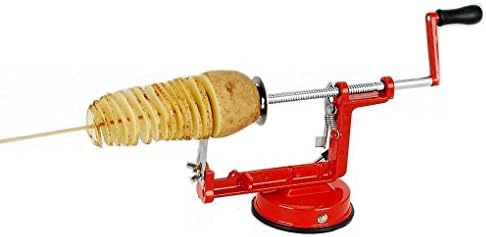 MIHHOTM Kitchen Tornado Spiral Potato Slicer Red ，Suction base