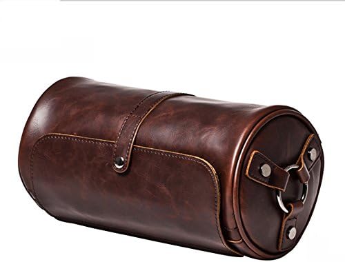 GTROAD Cool Men Mutifunction Sport Roll Bag Motorcycle Scooter Tool Bag Saddlebag Leather Storage with Release Shoulder Straps (Coffee)