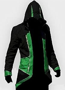 Cosplay Costume Hoodie/Jacket/Coat-10 Opitions for the fans,Black with Green,Men Medium