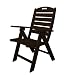 Polywood Outdoor Furniture Nautical Highback Chair, Mahogany-Recycled Plastic Materials