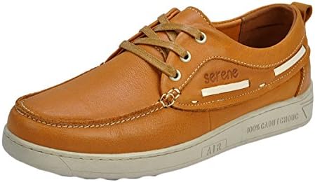 Serene Mens Fashion Casual Lace Up Ruched Round Toe Flat Board Ankle Walking Dress Business Oxfords(10 D(M) US, Brown)