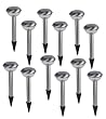 Solar Power, Outdoor Solar Landscape Path Lights, Stainless Steel Pack of 12:
