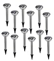 Solar Power, Outdoor Solar Landscape Path Lights, Stainless Steel Pack of 12:
