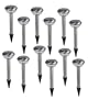 Solar Power, Outdoor Solar Landscape Path Lights, Stainless Steel Pack of 12: