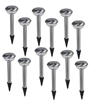 Solar Power, Outdoor Solar Landscape Path Lights, Stainless Steel Pack of 12: