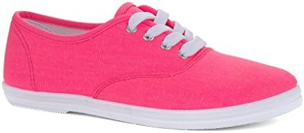 Twisted Women's Tennis Extra Bright Canvas Casual Sneaker - PINKIFY, Size 8