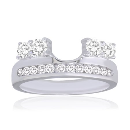 Diamond Enhancer Ring 1.00 Carat (Ctw) 14K White Gold Wrap Ring