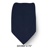 CK-S-369 - Brand Name Designer Calvin Klein SKINNY Silk Tie - Navy