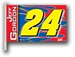 Set of 2 Set of 2 Jeff Gordon CAR FLAG w/Wall Brackett Set of 2 - NASCAR