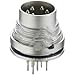 Lumberg 0317 07 , connector, circular din, male receptacle, rear mount, shielding, pcb pins, 7 contact