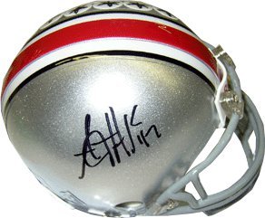 AJ Hawk signed Ohio State Buckeyes Replica Mini Helmet