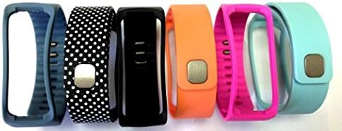 HB HOMEBOAT® Set 1 Black 1 Teal 1 Tangerine 1 Black with White Dots Spots(Polka) 1 Slate 1 Pink Replacement Bands &amp; Metal Clasps For Samsung Galaxy Gear Fit Bracelet Smart Wristband Wireless Activity Bracelet Sport Bracelet Sport Arm Band Armband