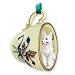German Shepherd Green Holiday Tea Cup Dog Ornament - White
