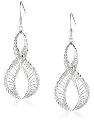 Sterling Silver Fancy Diamond Cut Design Earrings