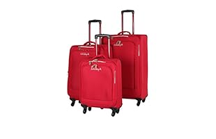 Lulu Castagnette Set de 3 trolleys semirrígidos (Rojo)