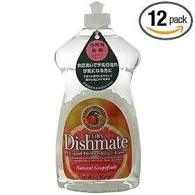Earth Friendly Products Dishmate, Liquid Dishwashing Cleaner, Natural Grapefruit, 25 Ounces (Pack of 12)