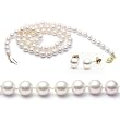 AAA Quality 18 Inch Round 5.5-6mm White Akoya SaltWater Cultured Pearl Necklace & Akoya 6.5-7mm Earrings Set