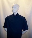 CHEFSKIN CHEF JACKET NAVY COOLMAX SHORT SLEEVE MESH BACK FRESH COOL EFFECT NICE LIGHTWEIGHT FABRIC, EXCELLENT FOR HOT KITCHENS OR HOT CITIES, BEST SELLER IN HAWAII FLORIDA ARIZONA CALIFORNIA PUERTO RICO AND MORE, WE SHIP FAST. COVERED BUTTONS, THERMOMETER POCKET, REINFORCED, EASYCARE AVAILABLE IN XS-SMALL-REG AND XL.