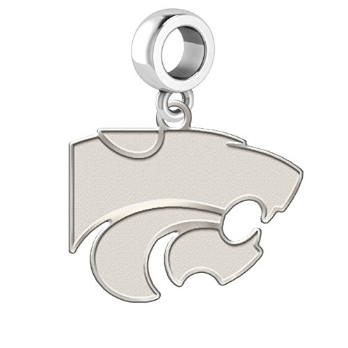 Kansas State Wildcats Natural Finish Logo Dangle Charm Fits All European Style Charm Bracelets