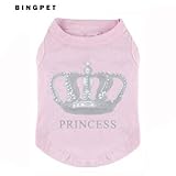 PetTa Princess Fashion Pet T-Shirt Small Dog Cat Vest Clothes Puppy Costumes for Chihuahua Yorkshire Terrier Pink S