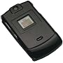 FOR MOTOROLA RAZR V3 V3c BLACK RUBBER HOUSING SKIN CASE