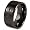 Black Plated Polished Tungsten Carbide Band with Laser Cross Design (10 mm) - Size 8.0