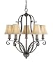 Murray Feiss F1839/5CB Tuscan Villa Five-Light Chandelier, Corinthian Bronze with Beige Soft Lined Silk Shades