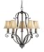Murray Feiss F1839/5CB Tuscan Villa Five-Light Chandelier, Corinthian Bronze with Beige Soft Lined Silk Shades