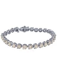 14k White Gold 12.50 Carat Round Diamond Tennis Bracelet