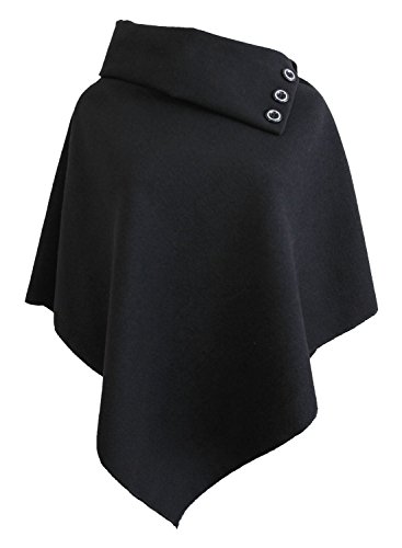 Women's Poncho Cape, Ladies Batwing Funnel Neck Lightweight Stylish Coat