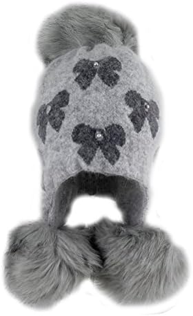 Fishka Women's Graceful Bow-Knots Angora Caps Gray
