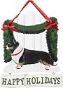 Corgi (Cardigan) Happy Holidays Sign (Picket Fence)