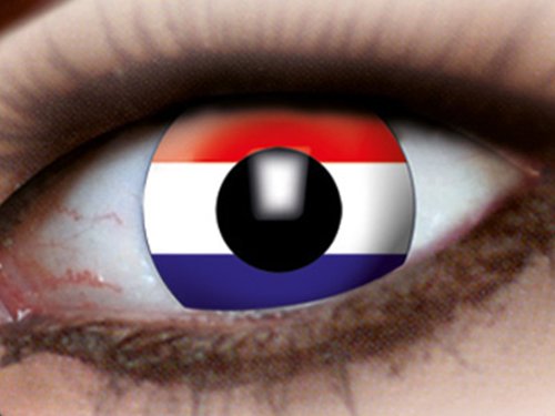 Rey Loco Länder Länderflaggen WM EM Fanartikel Kontaktlinsen Fun Linsen Fussball, Land wählen:Niederlande m929