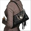 NEW AUTHENTIC JUICY COUTURE PADLOCK LEATHER EVA SHOULDER BAG (Black) YHRU1432