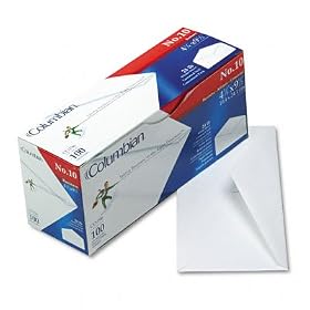 Columbian(R) White Wove #10 Business Envelopes, 4 1 8 x 9 1 2, White, Box Of 100 by Westvaco Envelope Div.
