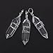 BRCbeads Gorgeous Faceted Natural White Crystal Handmade Wire Wrap Healing Point Chakra Pendant 40x10mm 1pcs per Bag for Necklace Making