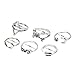 Banggood 6 Pcs Different Geometric Arrow Moon Statement Midi Rings Set Girls Gifts