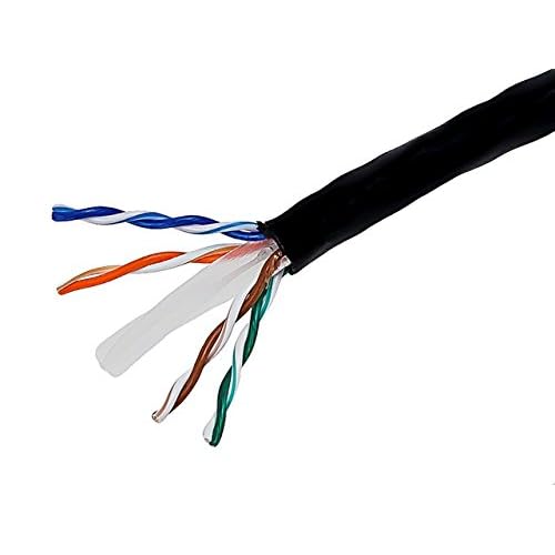 Monoprice 1000-Feet 23AWG Cat6 500MHz UTP Solid Riser Rated, CMR Bulk Ethernet Bare Copper Cable , Black (108102)