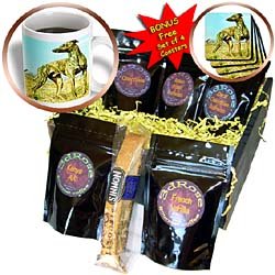 Dogs Greyhound - Brindle Greyhound - Coffee Gift Baskets - Coffee Gift Basket by Decaf Espresso Roast
