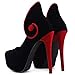 Show Story Two Tone Button Curve Hidden Platform Stiletto High Heel Pump,LF80809