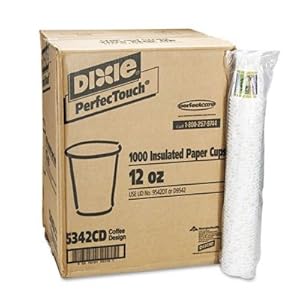 PerfecTouch 5342CD Insulated Paper Hot Cup, Coffee Dreams Design, 12 oz Capacity (20 Packs of 50)