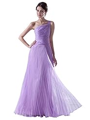 A-line Natural   Waistline One Shoulder Floor Length Crinkled Ruched Lace Organza Bridesmaid Dress 