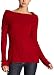 AGB Women's Sensationally Soft Marled Cowl Neck Sweater,Red,X-Large