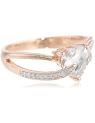 10k Rose Gold Morganite and Diamond Heart Ring (0.05 cttw GH, Color, I2-I3 Clarity)