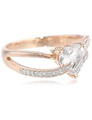 10k Rose Gold Morganite and Diamond Heart Ring (0.05 cttw GH, Color, I2-I3 Clarity)