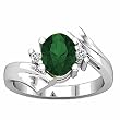 14K White Gold Chrome Tourmaline and Diamond Ring
