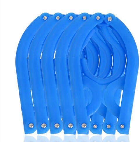 Coat Hangers Business Travel Otudoor Tools Portable Folding Clothes Hanger Clothes Rack decobros clothes rack dry 5 Pcs (Blue)
