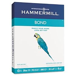 Hammermill Recycled 20 lb 8 1/2 x 11 Inch Multipurpose Bond Paper 500 Sheets (11831-5)