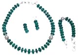 Onyx Gemstone Necklace Bracelet and Earrings with Beads (gnklcs331)